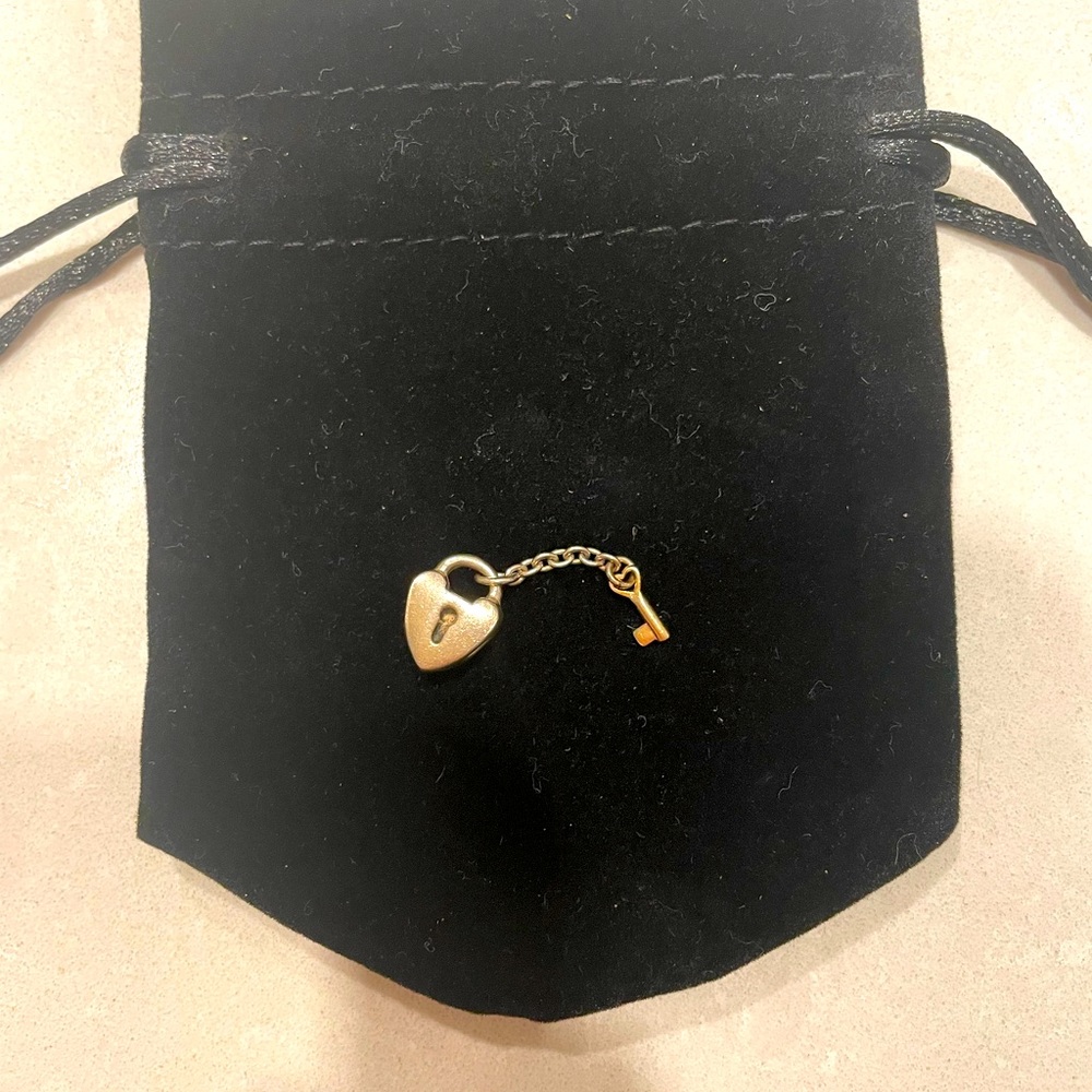 Key to Heart two tone Pandora Charm